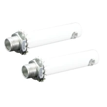 Lot de 2 serre-câbles 50 mm avec vis de blocage – Métal blanc (suspension luminaire)
