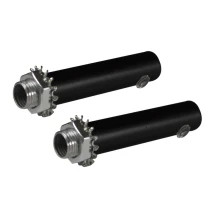 Lot de 2 serre-câbles 50 mm avec vis de blocage – Métal noir (pour câble luminaire suspendu)