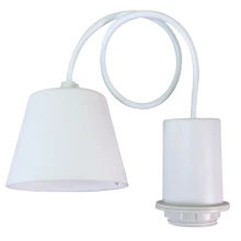 Monture suspension luminaire 2 en 1 E27 60W câble 0,55 m – Plastique blanc (plafond)