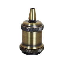 Douille E27 filetée avec double bague – Métal bronze antique (modification, réparation, création de luminaires)