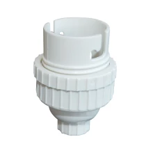 Lot 3 douilles B22 avec bague – 150W max, passage de câble – Plastique blanc (abat-jour)