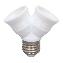 Démultiplicateur de douille E27 en 2xE27 – Plastique blanc (modification réparation création de luminaires)