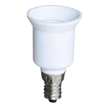 Adaptateur de douille E14 vers E27 60W maxi – Plastique blanc (modification luminaire)