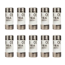 Lot de 10 fusibles céramique 10,3x25,8 mm 16A 230V (anciennes installations électriques)