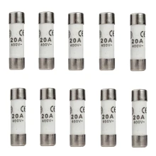 Lot de 10 fusibles céramique 8,5x31,5 mm 20 A 400 V (anciennes installations électriques)