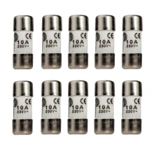 Lot de 10 fusibles céramique 10A 230V 8,5x23 mm – Blanc (installations électriques anciennes)
