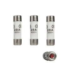 Lot de 3 fusibles céramique à voyant 8,5x31,5 mm 20A 400V (anciennes installations électriques)