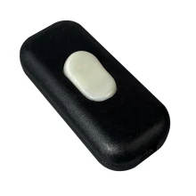 Interrupteur à main bipolaire à bascule – Bouton luminescent, pour câble plat 2x0,75 mm² – Noir (luminaire)