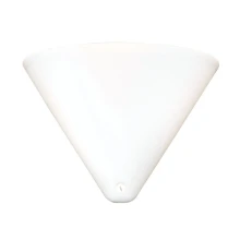Pavillon de plafond cache-fils – Conique Ø125 mm couvre le boîtier DCL avec vis de blocage – Plastique blanc