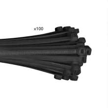 Colliers de câblage – Lot de 100 250 x 4,8 mm Ø 40 mm – Noir (intérieur et extérieur)