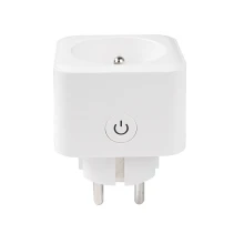 Prise connectée Wi-Fi marche arrêt 230V avec suivi de consommation – Plastique blanc (Google Home Alexa)