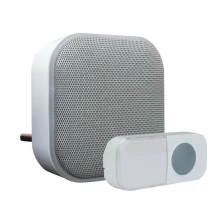 Carillon sans fil CARDINALIS enfichable avec bouton cinétique IP55 150 m 36 mélodies – Plastique blanc (extérieur)