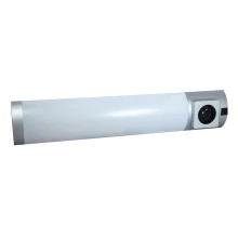 Réglette LED UPSALA 5W 260 lm 4000K blanc neutre avec prise et interrupteur argent (sous meuble de cuisine)