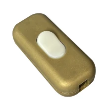 Interrupteur à main bipolaire – À bascule luminescente pour câble plat 2x0,75 mm² – Doré (luminaire)