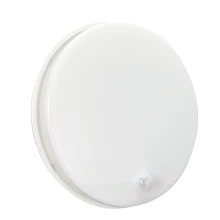 Hublot LED rond 15W 1600 lm IP54 4000K blanc neutre avec détecteur de mouvement et crépusculaire – Blanc (extérieur/intérieur)