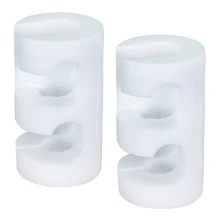 Lot de 2 passes-câbles pour luminaire Ø20 mm H35 mm – Plastique blanc (montage plafond ou mur)