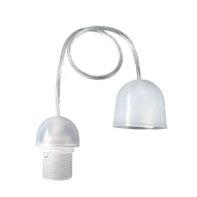 Monture suspension E27 60W – Plastique translucide incolore (suspension abat-jour plafond)