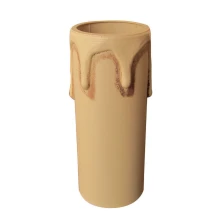 Fourreau de bougie E14 – Hauteur 65 mm diamètre 24 mm – Plastique marron clair style antique