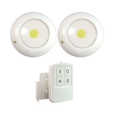 Spots LED CONSTANTIA lot de 2 1W 60 lm 4000K à piles dimmable télécommande interrupteur tactile fix. adhésive (placard dressing)
