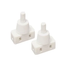 Interrupteurs poussoirs à encastrer – lot de 2 mini – fixation par écrou – connexion à visser (luminaire)