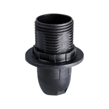 Douille E14 demi-filetée avec bague de fixation et connexion rapide – Plastique PET recyclé 30% – Noir (abat-jour)
