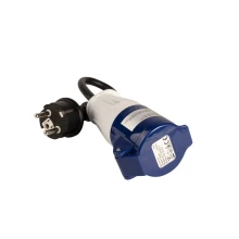 Adaptateur de camping prise femelle CEE17 vers prise française 2P+T 16A IP44 câble H07RN-F 3x1,5mm² (extérieur)