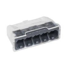 Bornes de connexion rapides 5 fils souples ou rigides 0,5-2,5 mm² 450V – Lot de 15 (boîte de dérivation)