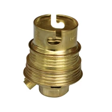 Douille B22 à bague abat-jour pas 11 mm – Acier laitonné (création et réparation de luminaires)