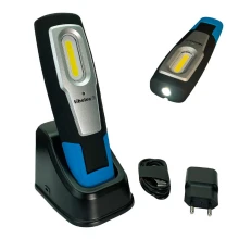 Baladeuse LED rechargeable socle USB 6W 600 lm IP54 IK07 aimantée orientable crochet mode torche gar 3 ans (intérieur/extérieur)