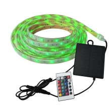 Ruban LED solaire néon – IP67, 5 m, télécommande et capteur crépusculaire – Multicolore RGB (extérieur)