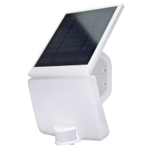 Projecteur solaire LED 11W 1400 lm IP54 4000K détecteur mouvement panneau solaire amovible inter 3 positions blanc (extérieur)