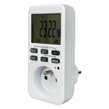 Programmateur de prise journalier et hebdomadaire digital écran large 10 programmes 3600W fonction aléatoire (intérieur)