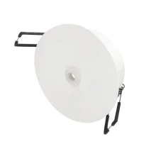 Pavillon cache-fils à encastrer – Rond Ø80 mm perçage 65 mm – Métal blanc (intérieur)