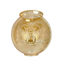 Abat-jour Boule ø 120mm ø base 48mm – Verre satiné ambré gravé (lustre et applique)