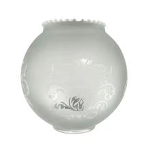 Abat-jour Boule ø 120mm ø base 48mm – Verre satiné blanc gravé (lustre et applique)