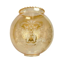 Abat-jour Boule haut. 135mm ø 140mm ø base 48mm – Verre satiné ambré gravé (lustre et applique)