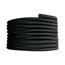 Câble électrique tissu rond long. 3m ø 6,2mm – H03VV-F 2x0,75mm2 – Noir (luminaire)
