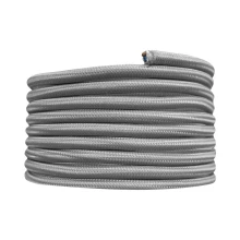 Câble électrique tissu rond long. 3m ø 6,2mm – H03VV-F 2x0,75mm2 – Gris (luminaire)
