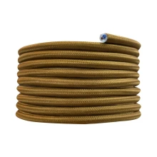 Câble électrique tissu rond long. 3m ø 6,2mm – H03VV-F 2x0,75mm2 – Marron (luminaire)