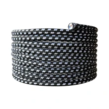Câble électrique tissu rond long. 3m ø 6,2mm – H03VV-F 2x0,75mm2 – Noir et blanc (luminaire)