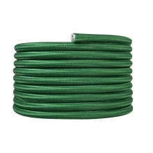 Câble électrique tissu rond long. 3m ø 6,2mm – H03VV-F 2x0,75mm2 – Vert (luminaire)