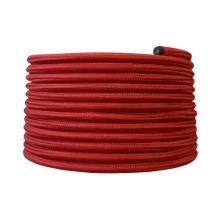 Câble électrique tissu rond long. 4m ø 6,2mm – H03VV-F 2x0,75mm2 – Rouge (luminaire)
