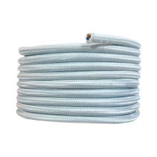 Câble électrique tissu rond long. 3m ø 6,2mm – H03VV-F 2x0,75mm2 – Bleu pastel (luminaire)