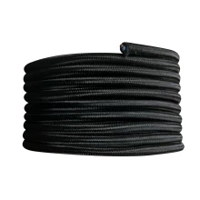 Câble électrique tissu rond long. 3m ø 6,2mm – H03VV-F 3x0,75mm2 – Noir (luminaire avec terre)