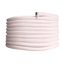 Câble électrique tissu rond long. 3m ø 6,2mm – H03VV-F 2x0,75mm2 – Rose ballerine (luminaire)