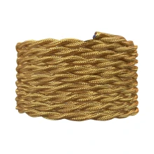 Câble électrique tissu torsadé long. 3m ø 6,2mm – H05V-K 2x0,75mm2 – Doré antique (luminaire)