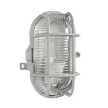 Hublot ovale KAFFA pour ampoule 60W maxi culot E27 – 230V direct – IP44 Gris (extérieur)