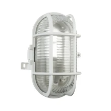Hublot ovale KAFFA pour ampoule 60W maxi culot E27 – 230V direct – IP44 Blanc (extérieur)
