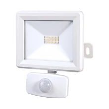 Projecteur LED avec détecteur de mouvement – 10W 940lm blanc 4000K – Orientable, connecteur rapide – IP65 Blanc (extérieur)