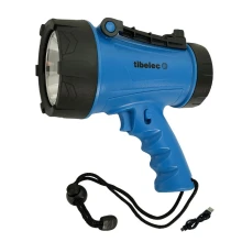 Lampe torche LED rechargeable USB 15W 1200lm blanc froid 6000K – Power bank – IP68 IK07 (intérieur/extérieur)